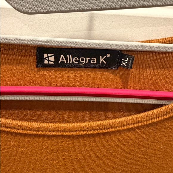 Allegra K Mustard Yellow Varsity Stripe Top XL - Picture 3 of 8